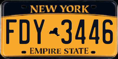 NY license plate FDY3446