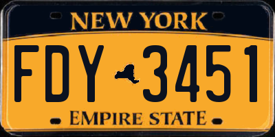 NY license plate FDY3451