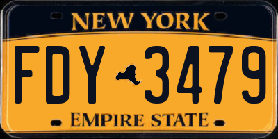 NY license plate FDY3479