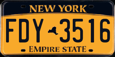 NY license plate FDY3516
