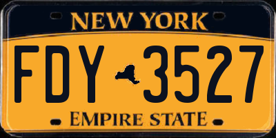 NY license plate FDY3527