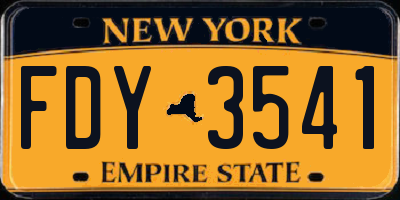 NY license plate FDY3541