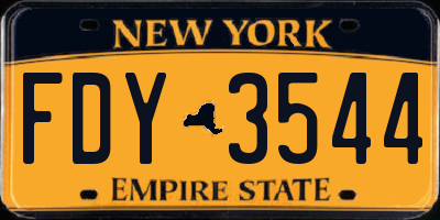 NY license plate FDY3544