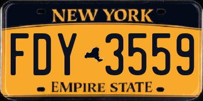 NY license plate FDY3559
