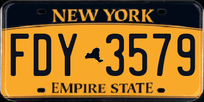 NY license plate FDY3579