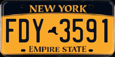 NY license plate FDY3591