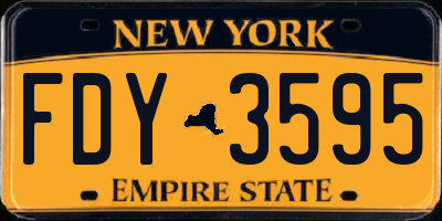 NY license plate FDY3595