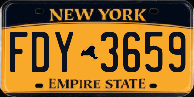 NY license plate FDY3659