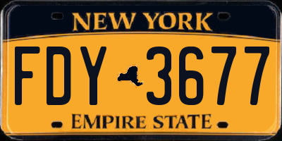 NY license plate FDY3677