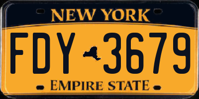 NY license plate FDY3679