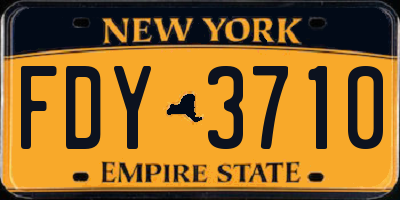 NY license plate FDY3710