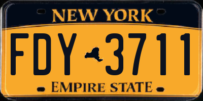 NY license plate FDY3711