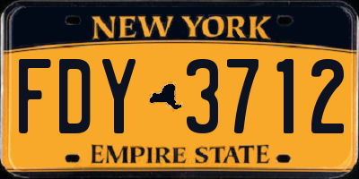 NY license plate FDY3712