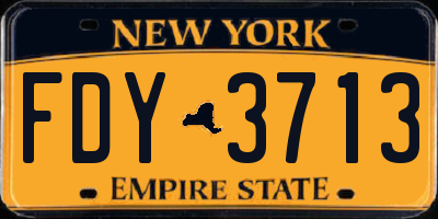 NY license plate FDY3713
