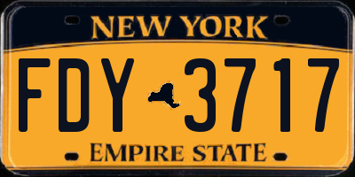 NY license plate FDY3717