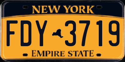 NY license plate FDY3719