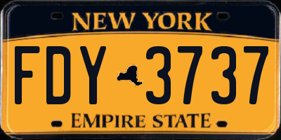 NY license plate FDY3737