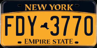 NY license plate FDY3770