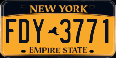 NY license plate FDY3771