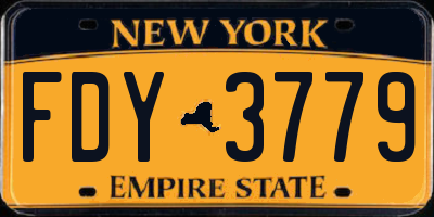 NY license plate FDY3779