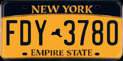 NY license plate FDY3780