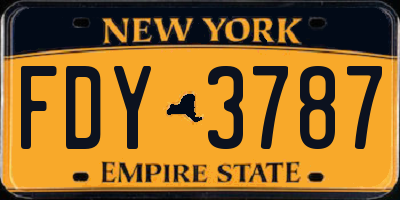 NY license plate FDY3787