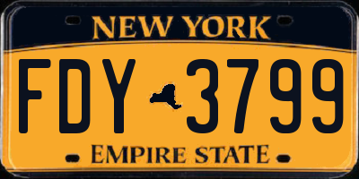 NY license plate FDY3799