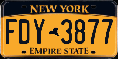 NY license plate FDY3877