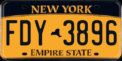 NY license plate FDY3896