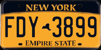 NY license plate FDY3899
