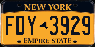 NY license plate FDY3929