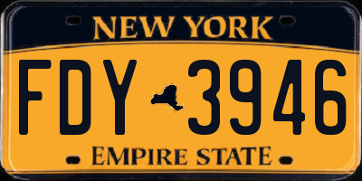 NY license plate FDY3946