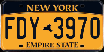 NY license plate FDY3970