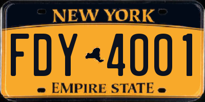 NY license plate FDY4001