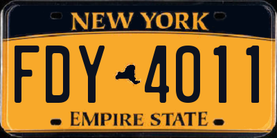 NY license plate FDY4011