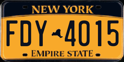 NY license plate FDY4015