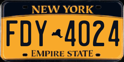 NY license plate FDY4024