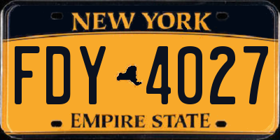 NY license plate FDY4027
