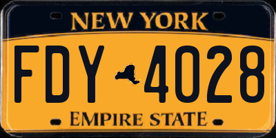 NY license plate FDY4028