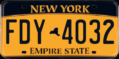 NY license plate FDY4032