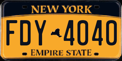 NY license plate FDY4040