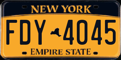NY license plate FDY4045