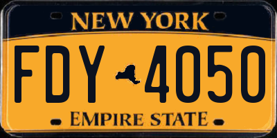 NY license plate FDY4050