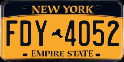 NY license plate FDY4052