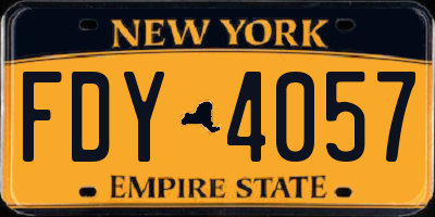 NY license plate FDY4057