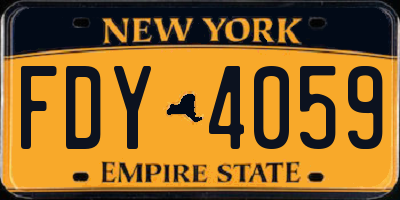 NY license plate FDY4059