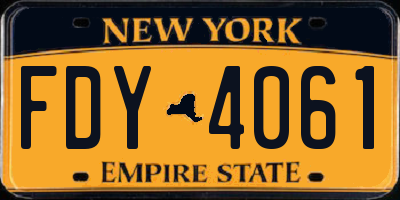 NY license plate FDY4061