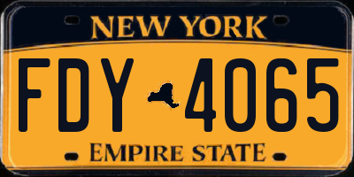NY license plate FDY4065