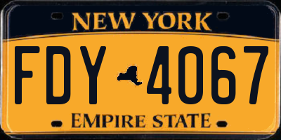 NY license plate FDY4067
