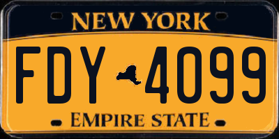 NY license plate FDY4099